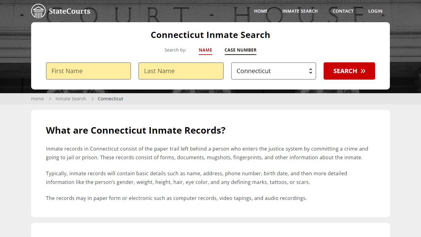 Connecticut Inmate Search, Prison and Jail Information - StateCourts